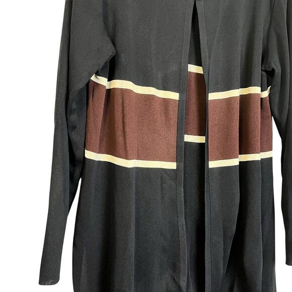 Misook Brown and Black Colorblock Cardigan Small Quiet Luxury (3024) - Picture 2 of 6